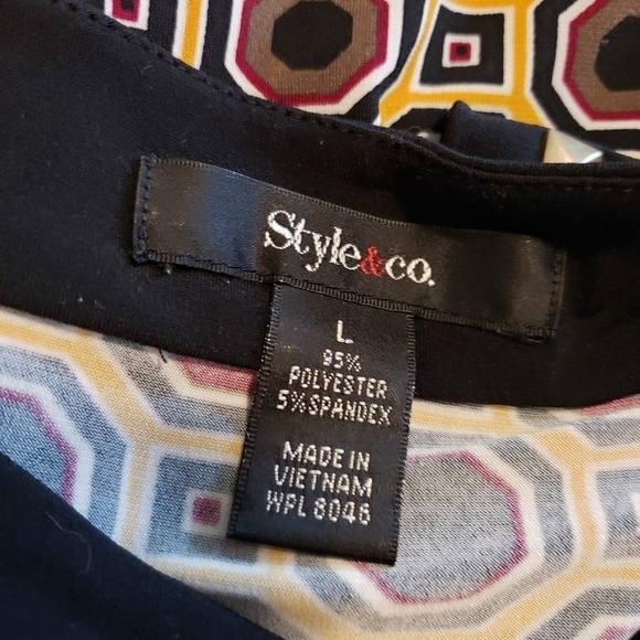 Style & Co. Geometric Print & Studded Accent Knit Dress Size Large - Picture 6 of 8